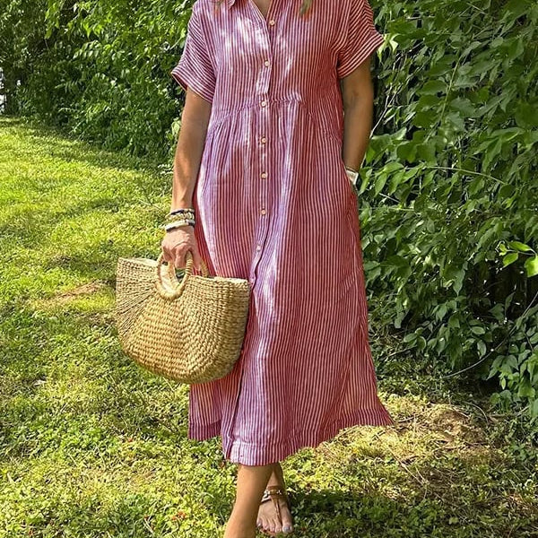 Mia | Elegantní Pruhované Šaty