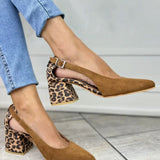 DECOLTEU SLINGBACK S LEOPARDÍM PODPATKEM