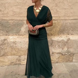 Louise | Elegantní Maxi Večerní Šaty s Výstřihem do V