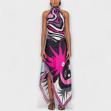 Everly - Sada halter topu a asymetrické midi sukně