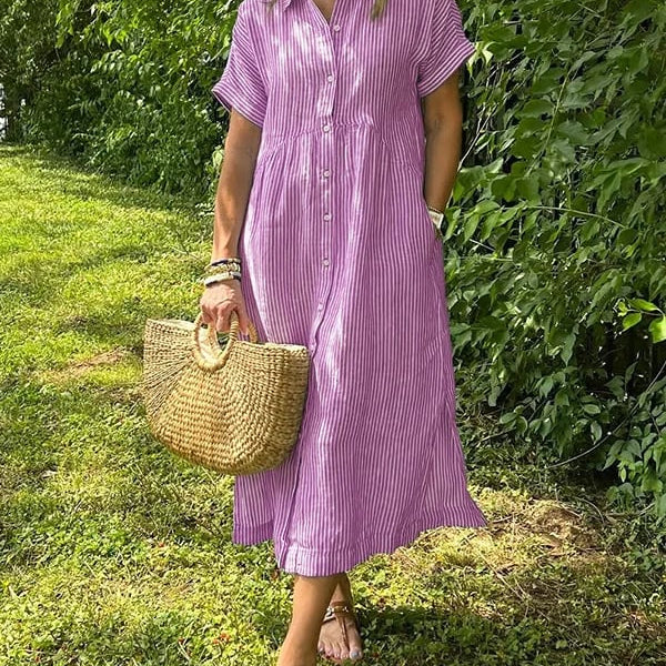 Mia | Elegantní Pruhované Šaty