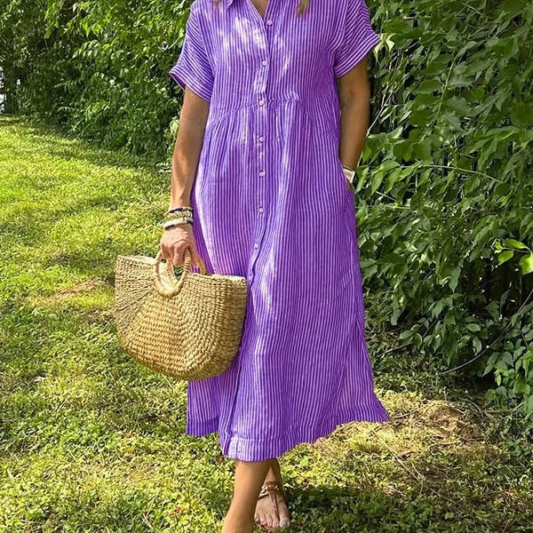 Mia | Elegantní Pruhované Šaty